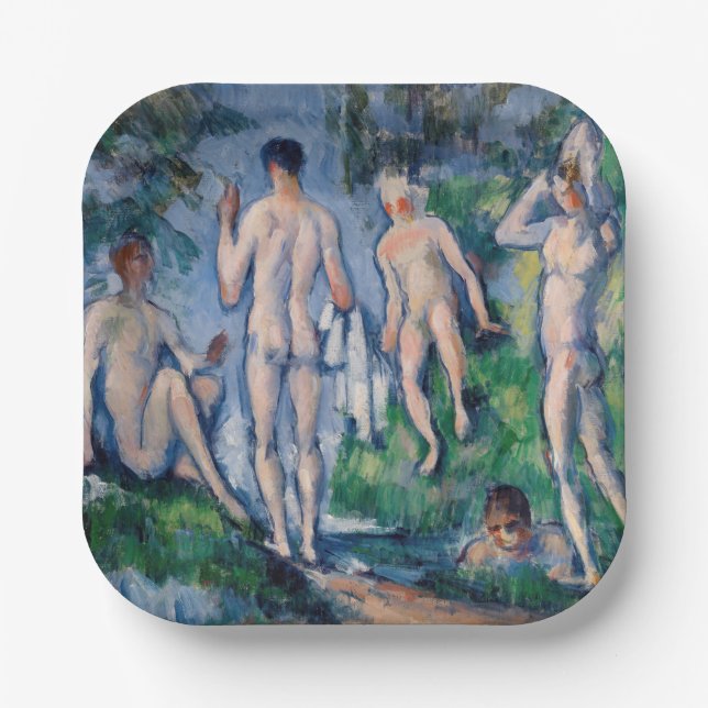 Paul Cezanne - Group of Bathers Paper Plate (Front)
