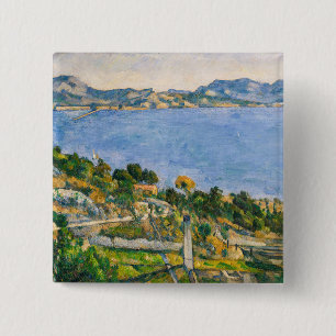 Paul Cezanne - Gulf of Marseille seen from Estaque 15 Cm Square Badge