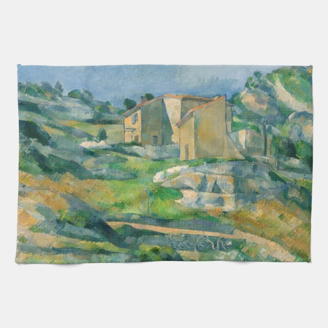 Paul Cezanne - Houses in Provence, Riaux Valley Tea Towel (Horizontal)