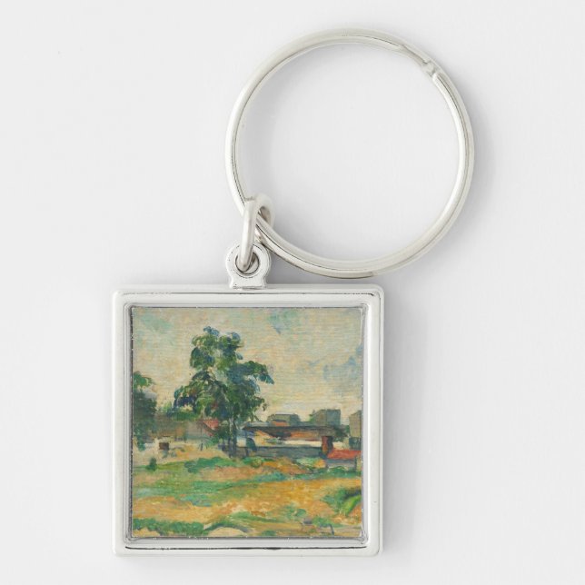 Paul Cezanne | Landscape near Paris, c. 1876 (oil  Key Ring (Front)