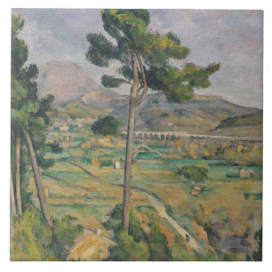 Paul Cezanne   Landscape with viaduct Tile