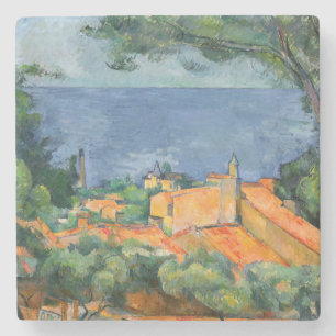 Paul Cezanne - L'Estaque with Red Roofs Stone Coaster