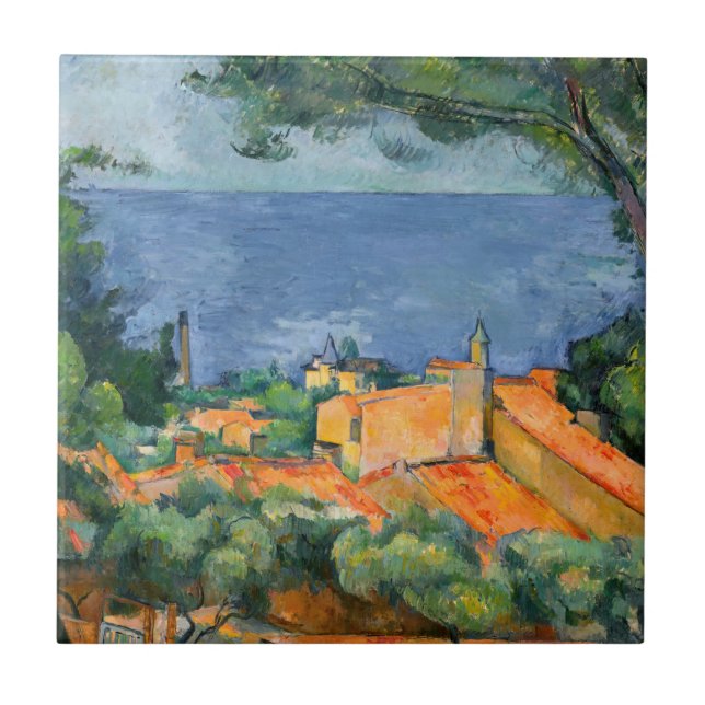 Paul Cezanne - L'Estaque with Red Roofs Tile (Front)
