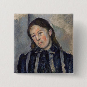 Paul Cezanne - Madame Cezanne with Loosened Hair 15 Cm Square Badge