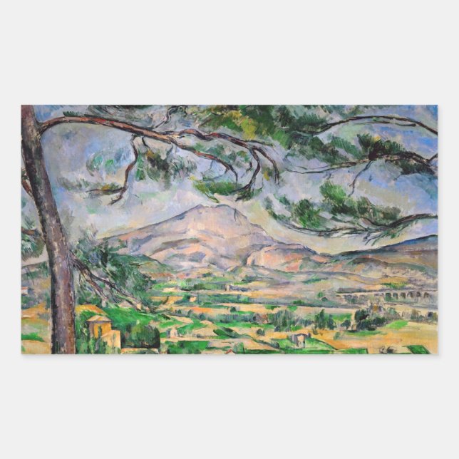 Paul Cezanne - Mont Sainte-Victoire and Large Pine Rectangular Sticker (Front)