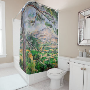 Paul Cezanne - Mont Sainte-Victoire and Large Pine Shower Curtain