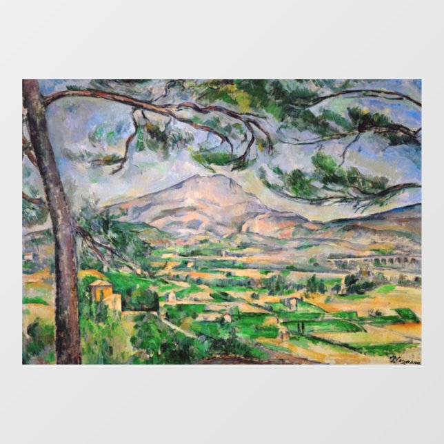 Paul Cezanne - Mont Sainte-Victoire and Large Pine Window Cling (Sheet)