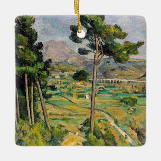 Paul Cezanne - Mont Sainte-Victoire and Viaduct Ceramic Ornament (Front)