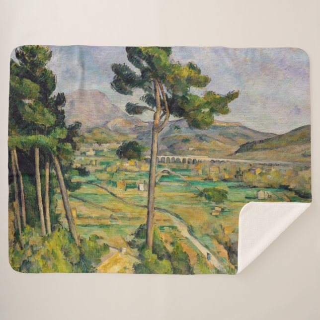 Paul Cezanne - Mont Sainte-Victoire and Viaduct Sherpa Blanket (Front (Horizontal))