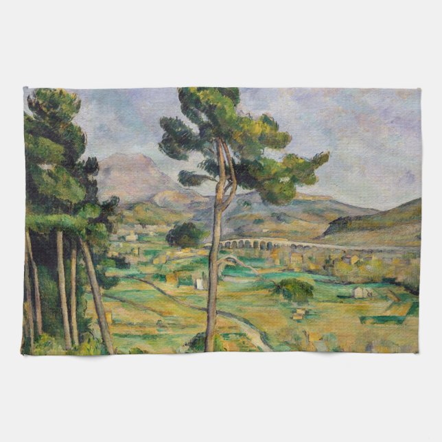 Paul Cezanne - Mont Sainte-Victoire and Viaduct Tea Towel (Horizontal)