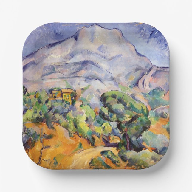 Paul Cezanne - Mont Sainte-Victoire, Tholonet Road Paper Plate (Front)