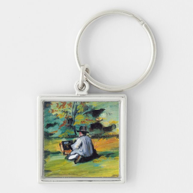 Paul Cezanne - Painter at Work Key Ring (Front)