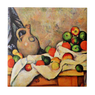 Paul Cezanne painting, Curtain, Jug and Fruit Tile