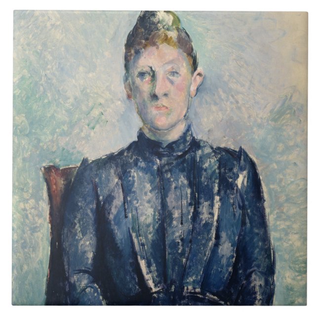 Paul Cezanne | Portrait of Madame Cezanne, c.1890  Tile (Front)