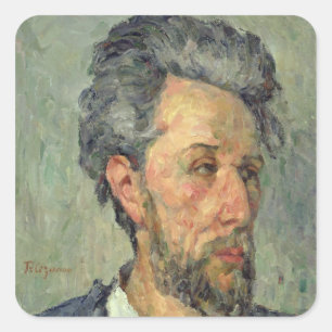 Paul Cezanne   Portrait of Victor Chocquet, 1876-7 Square Sticker