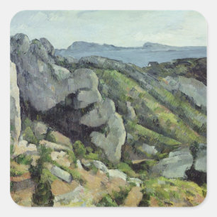 Paul Cezanne   Rocks at L'Estaque, 1879-82 Square Sticker