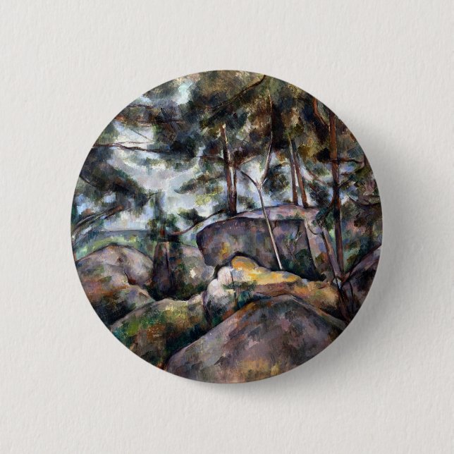 Paul Cezanne Rocks in the Forest 6 Cm Round Badge (Front)