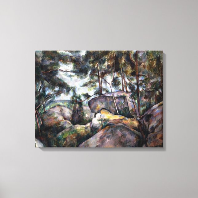 Paul Cezanne Rocks in the Forest Canvas Print (Front)