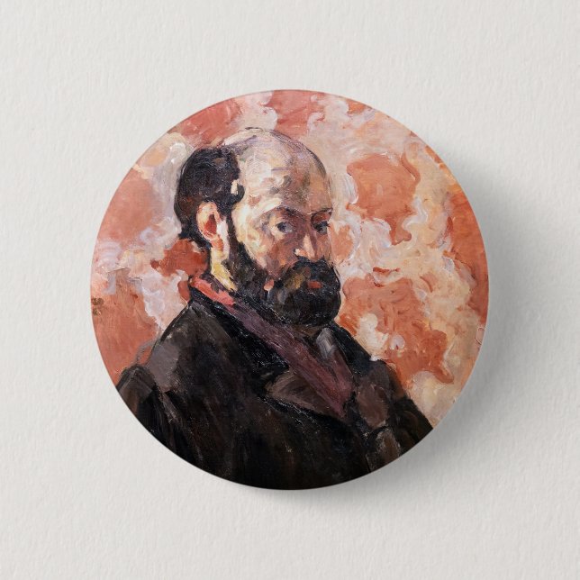 Paul Cezanne - Self-portrait with pink background 6 Cm Round Badge (Front)