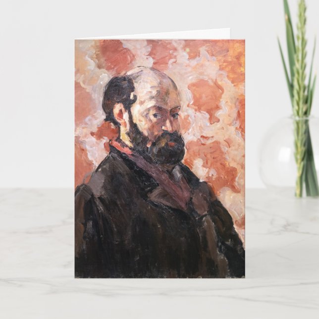 Paul Cezanne - Self-portrait with pink background Card (Front)
