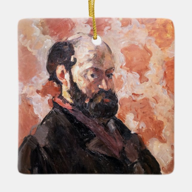 Paul Cezanne - Self-portrait with pink background Ceramic Ornament (Front)