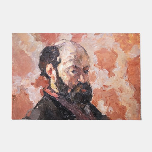 Paul Cezanne - Self-portrait with pink background Doormat (Front)