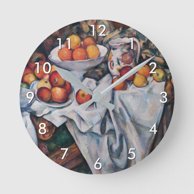 Paul Cezanne - Still Life, Apples and Oranges Round Clock (Front)