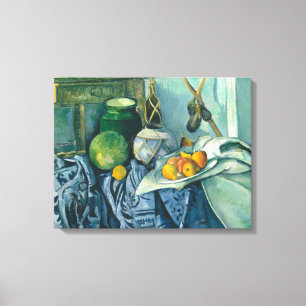 Paul Cezanne Still Life Apples and Primroses Canvas Print