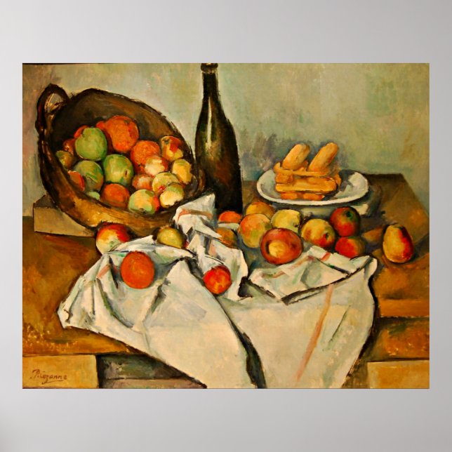paul cezanne still life with a basket of apples poster (Front)