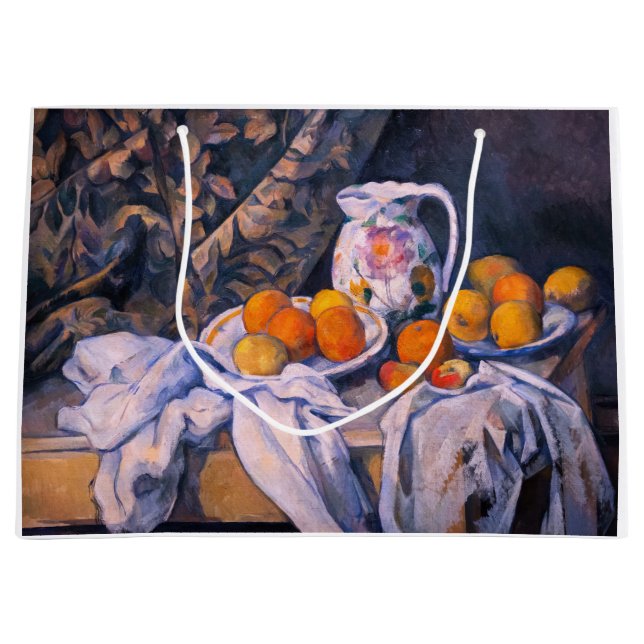 Paul Cezanne - Still Life with a Curtain Large Gift Bag (Front)