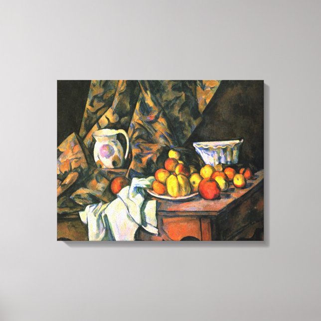 Paul Cezanne - Still life with apples and peaches Canvas Print (Front)