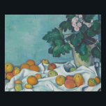 Paul Cezanne Still Life with Apples and Primroses Faux Canvas Print<br><div class="desc">Beautiful art by the famous post impressionist painter Paul Cézanne,  one of my favourite French artists. This artwork features apples on top of a white tablecloth and a pot of primroses,  very pretty flowers.</div>