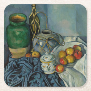 Paul Cezanne - Still Life with Apples Square Paper Coaster