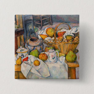 Paul Cezanne - Still Life with Basket 15 Cm Square Badge