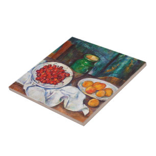 Paul Cezanne Still Life With Cherries And Peaches Tile