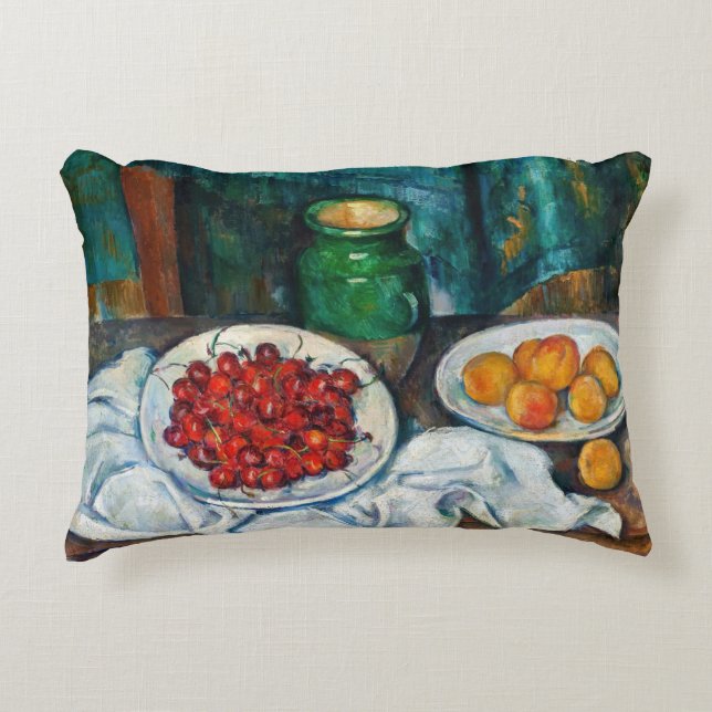 Paul Cezanne - Still Life with Cherries and Peachs Decorative Cushion (Front)
