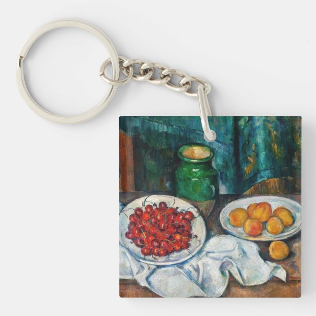 Paul Cezanne - Still Life with Cherries and Peachs Key Ring (Front)