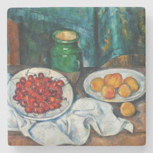 Paul Cezanne - Still Life with Cherries and Peachs Stone Coaster