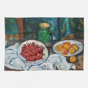 Paul Cezanne - Still Life with Cherries and Peachs Tea Towel