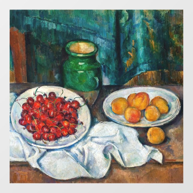 Paul Cezanne - Still Life with Cherries and Peachs Window Cling (Sheet)