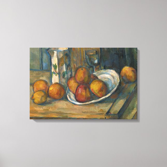 Paul Cezanne - Still Life with Milk Jug and Fruit Canvas Print (Front)