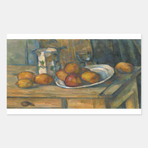 Paul Cezanne - Still Life with Milk Jug and Fruit Rectangular Sticker