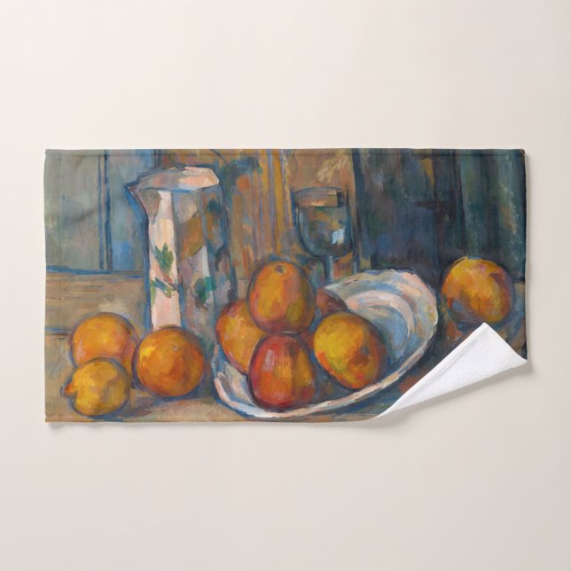 Paul Cezanne - Still Life with Milk Jug and Fruits Bath Towel Set (Hand Towel)