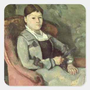Paul Cezanne   The Artist's Wife in an Armchair, c Square Sticker