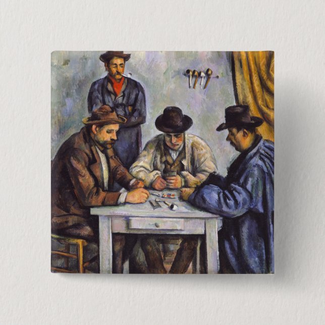 Paul Cezanne - The Card Players 15 Cm Square Badge (Front)