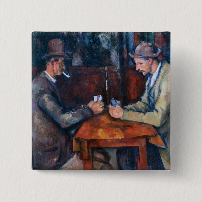 Paul Cezanne - The Card Players 15 Cm Square Badge (Front)