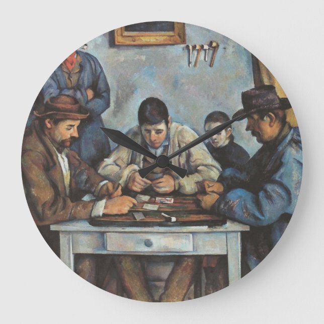 Paul Cezanne - The Card Players Large Clock (Front)