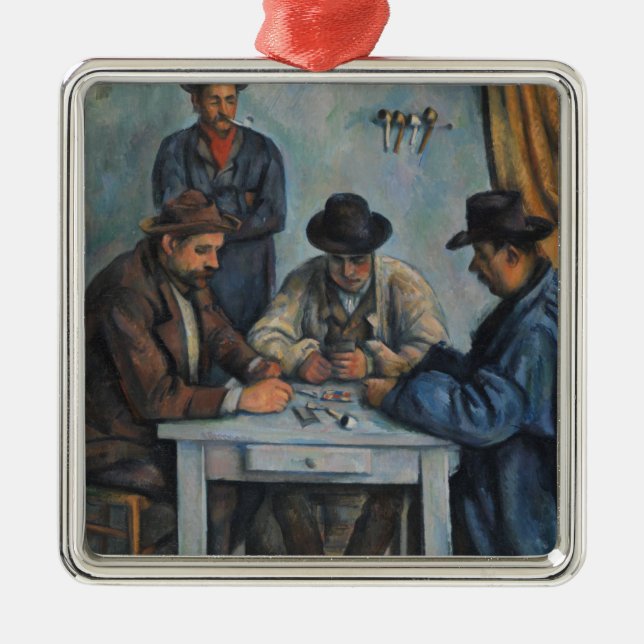 Paul Cezanne | The Card Players Metal Tree Decoration (Front)