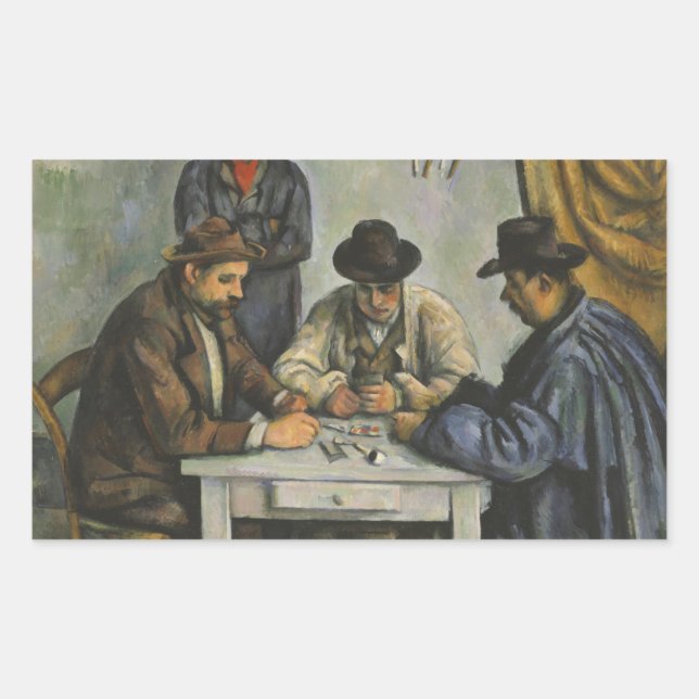 Paul Cezanne - The Card Players Rectangular Sticker (Front)