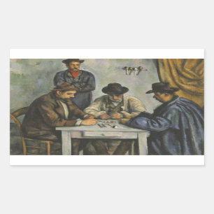 Paul Cezanne - The Card Players Rectangular Sticker